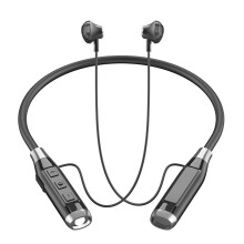 Avtoify Nekband Zachte Siliconen Anti-Geluid Slaap Sport Type Huidvriendelijke Draagbare Bluetooth-koptelefoon met Stevige Insteekkaart Zwart