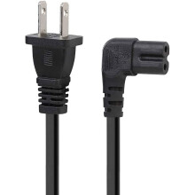 3,6 m TV-strømkabel, 2-benet figur 8-strømkabel, Ang L-type IEC C7 (figur 8), reservestrømkabel IEC C7 til Nema