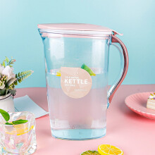 Ikohbadg 1,8L vandkande med håndtag, BPA-fri kande og vippelåg til te og juice, lyserød