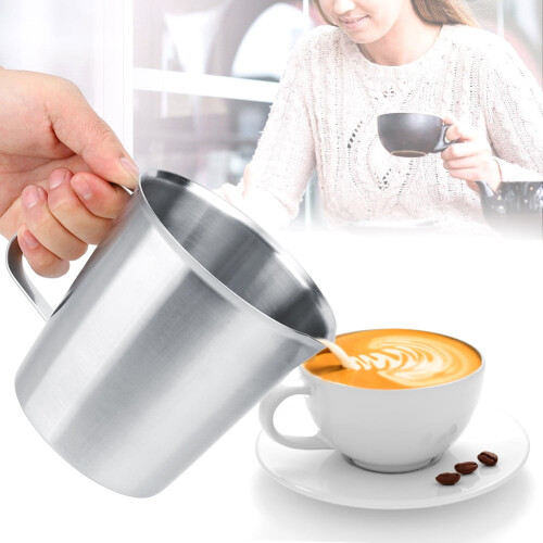 VIFERR Κανάτα αφρού γάλακτος 1000ml από ανοξείδωτο ατσάλι, κανάτα καφέ, φλιτζάνι, γάλα 1