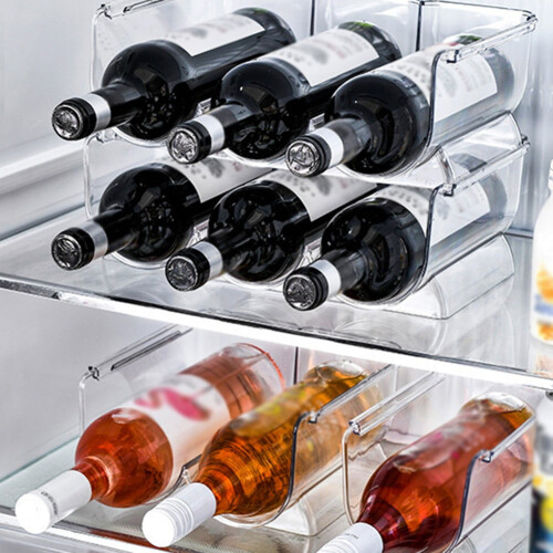 1-Pack Stackable Water Bottle Organizer for Kitchen Pantry Refrigerator, Wine Rack Storage Organizer, BPA-Free Plastic Holder 1