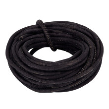 Bandă de plută din lemn, panglică din lemn, frânghie de plută pentru accesorii de îmbrăcăminte, rotundă, neagră, 1/8 inch (3 mm),