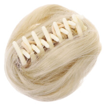 Yellow Clip in Bun Hairpiece with Secure Claw Clip for Instant Volume and Bridal Updo Styling