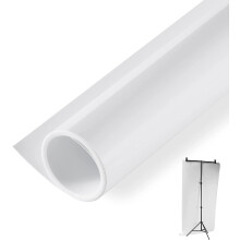 Fundo de PVC fosco e liso de 48x80 polegadas, fundo branco para vídeo de produto.