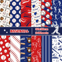 Baseball Scrapbook Paper Pad 24 Sheets DoubleSided Sports Cardstock for DIY Craft and Cardmaking