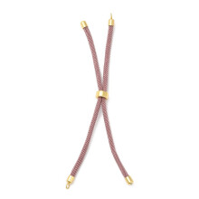 Armband-Bastelset aus gedrehtem Nylonband mit umweltfreundlichen Messing-Verschlüssen, runden Schiebern (Gold, Hellviolett, Rot), 8,66-9,06 Zoll,