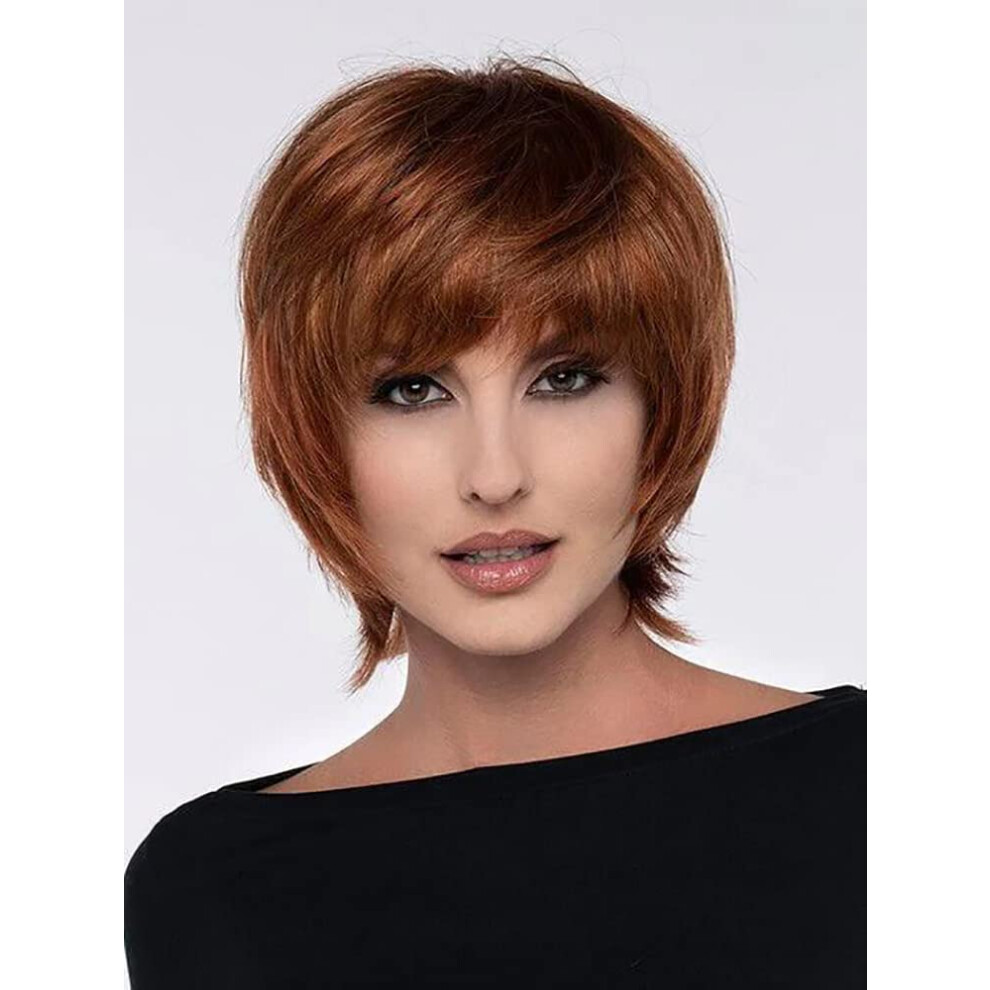 Unisex Short Bob Wig With Bangs Natural Pixie Cut Style Heat Resistant Synthetic Hair For Women