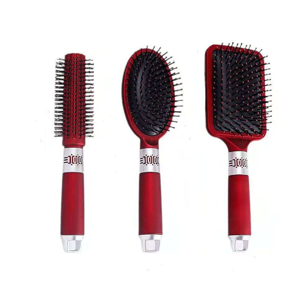 3PCS Detangling Hair Brush Set with Curved AntiStatic Bristles for Frizz Control and Scalp Massage