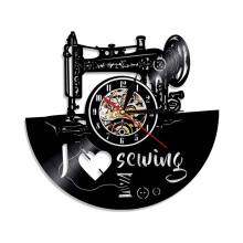 Home Decor Gnobogi Vinyl Record Wall Clock Sewing Machine Vintage Wall Home Decor Styling Wall Clock on Clearance
