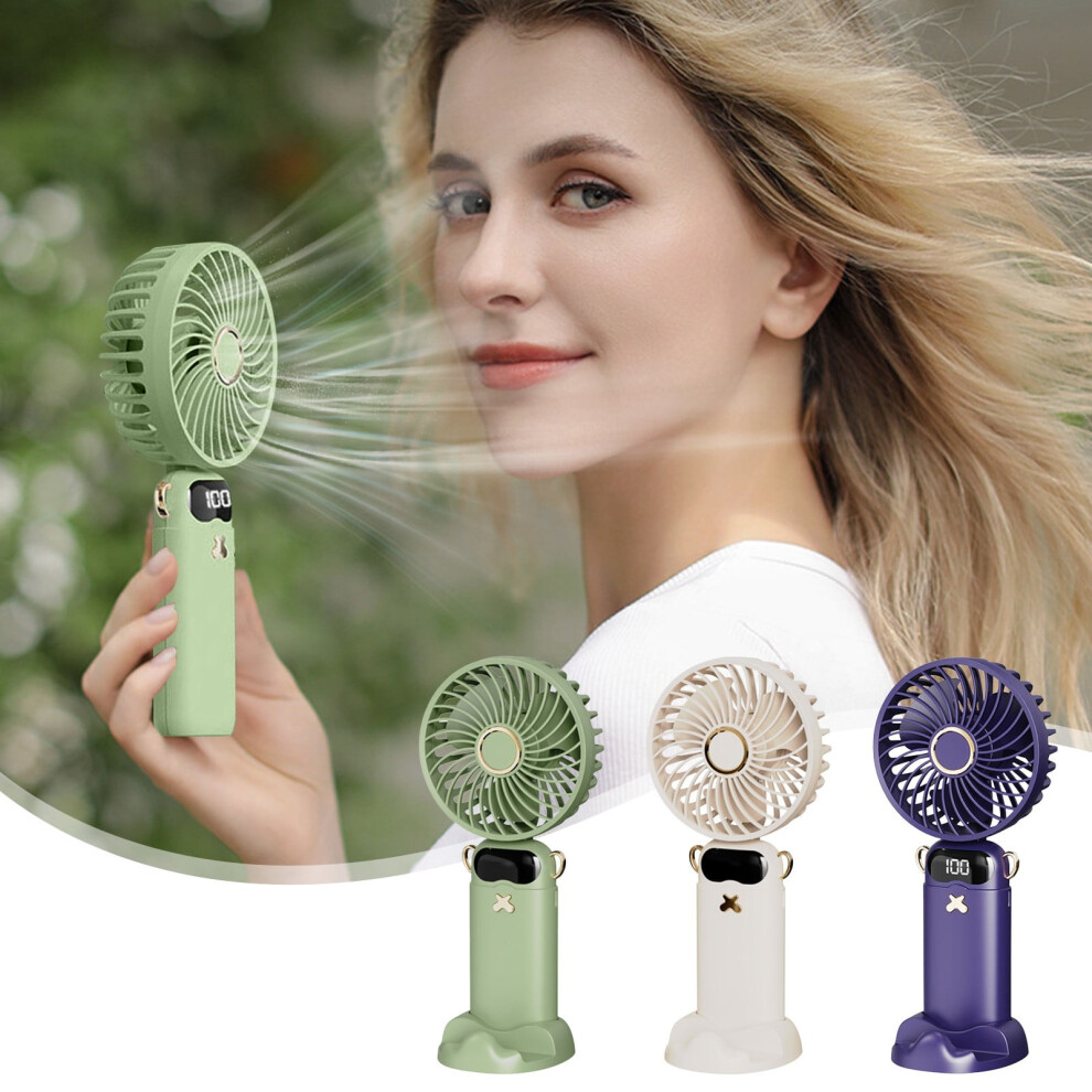 Jacenvly Usb Handheld Fan, 6-Speed Silent Folding Fan With Digital Display, Neck Hanging, Compatible With Home Decor Clearance 9482726566144