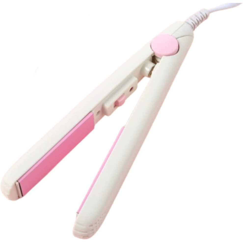 Mini Hair Curler for Short Hair, 2 in 1 Hair Straightener and Curler with Fast Heating Ceramic Plates