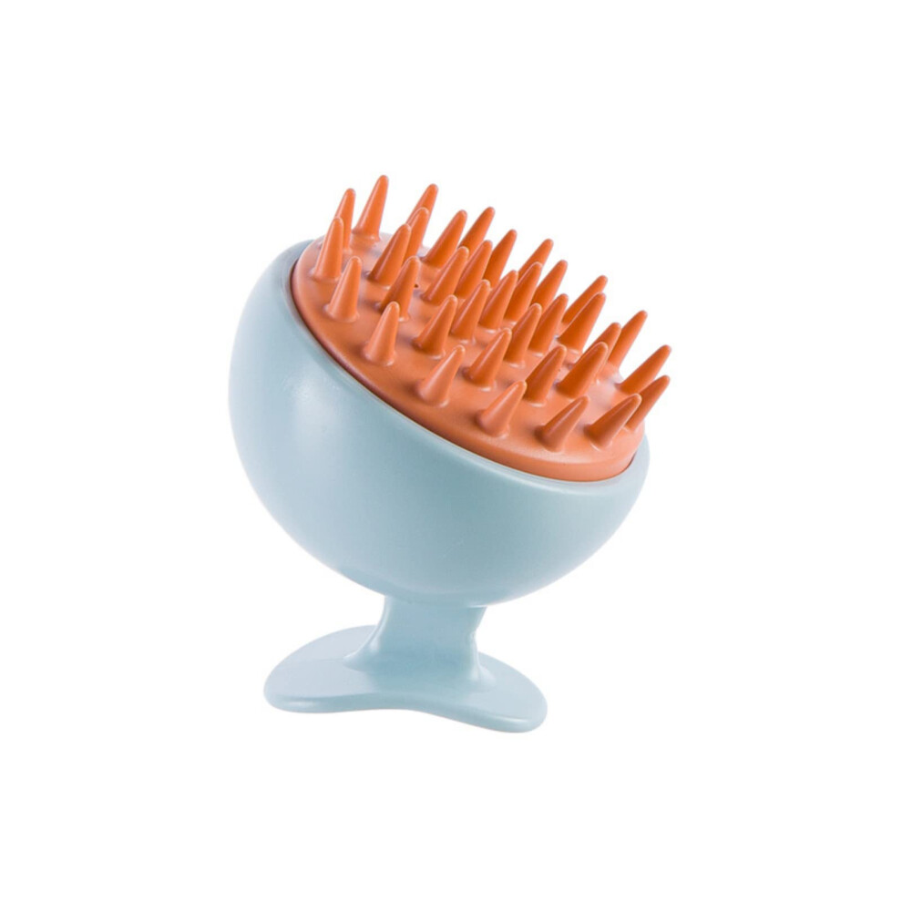 Blue Scalp Massager Brush With Soft Silicone Bristles For Gentle Scalp Care And Deep Cleansing,