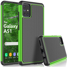 Skal kompatibelt med Samsung Galaxy A51A71 4G US Version2020, [Tmajor] Stötdämpande [Grön] Gummi Silikon & Plast Stötfångargrepp Robust Hårt