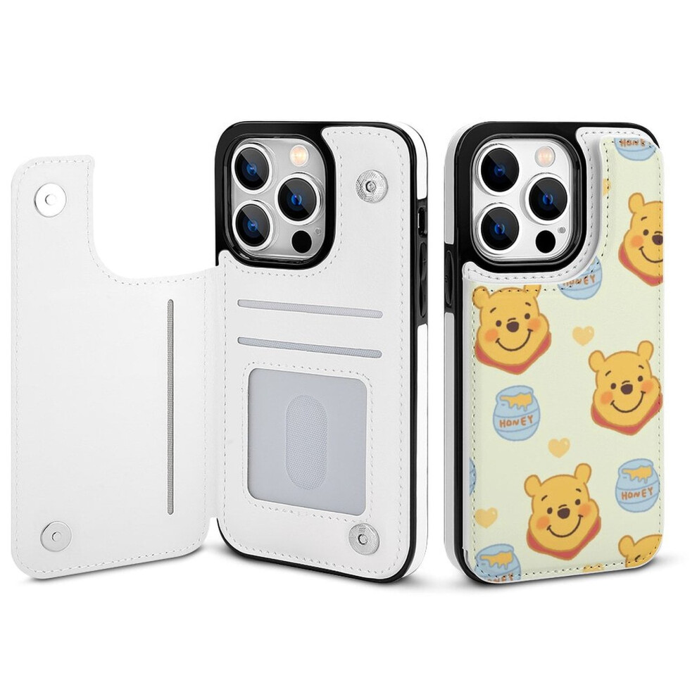 Winnie The Pooh Compatible With Iphone 14 Pro Wallet Case, Pu Leather Flip Cover With Card Holder, Kickstand & Magnetic Clasp 9482828741715