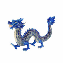 Tongina Spring Festival Chinese Dragon Sculpture Statue Table Ornament 21x12.5cm Classic Traditional Souvenir for Housewarming Gift Blue