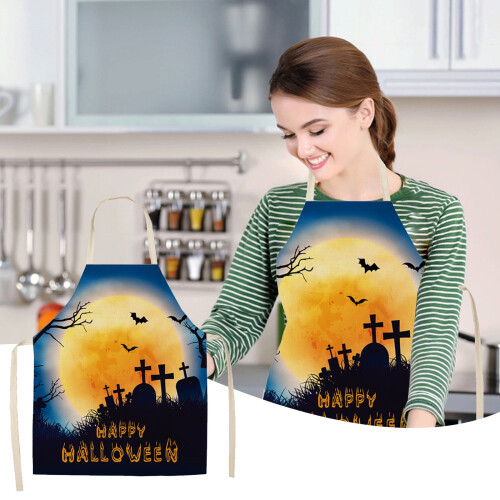 Ποδιά Jacenvly για το Halloween - Τρομακτική διακόσμηση κουζίνας και αξεσουάρ μαγειρικής, 1