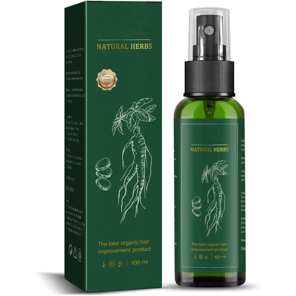 Hair Growth Spray with Ginseng and Ginger  100ml Natural Hair Regrowth Serum for Thinning Hair