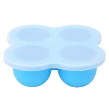 YUMILI 4 Holes Egg Steamer Food Grade Silicone Steaming Tray Cooking Tool for Kitchen Use Blue