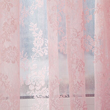 Poaug Curtain Clearance on Sale Flower Sheer Curtain Tulle Window Treatment Voile Drape Valance 1 Panel Fabric Pink
