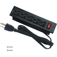 Desk Outlets Recessed Power Strip Without USB Ports Mountable Power Strip Under Desk Power Charging Station with 5AC