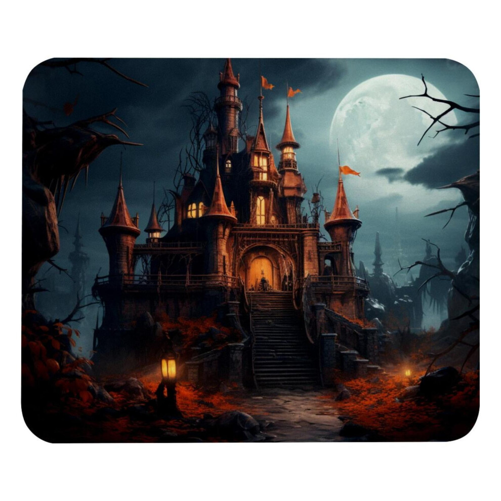 Halloween Castle & Mouse Pad 8.3''X9.8'' With Non-Slip Rubber Base, Compatible With Laptop, Gaming, Writing, School, Office 9482828747403