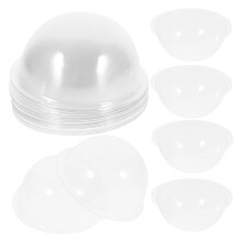 Lot de 20 moules à cupcakes transparents anti-poussière avec couvercles, en PVC semi-circulaire, pour la confection de gâteaux et autres