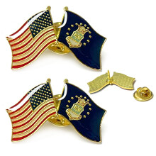2er-Pack US-Militärfreundschaftsnadel, Luftwaffenflagge, Reversnadel, emailliert, patriotisch