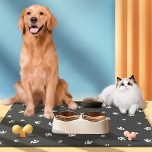 Txmfgh Absorbent Dog Food Mat, No Stains and Easy Clean Pet Feeding Accessory, Non-Slip Waterproof Design for Home Use