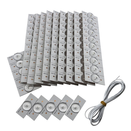 Kit com 100 LEDs de 3V para TVs de LED de 32 a 65 polegadas, com filtro de lente óptica, cabo de 2m, compatível com Huiop e Eryue.