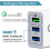 Φορτιστής τοίχου QC3.0&2USB 5V/2.1A, 3 θύρες γρήγορης φόρτισης με πτυσσόμενο βύσμα, 3