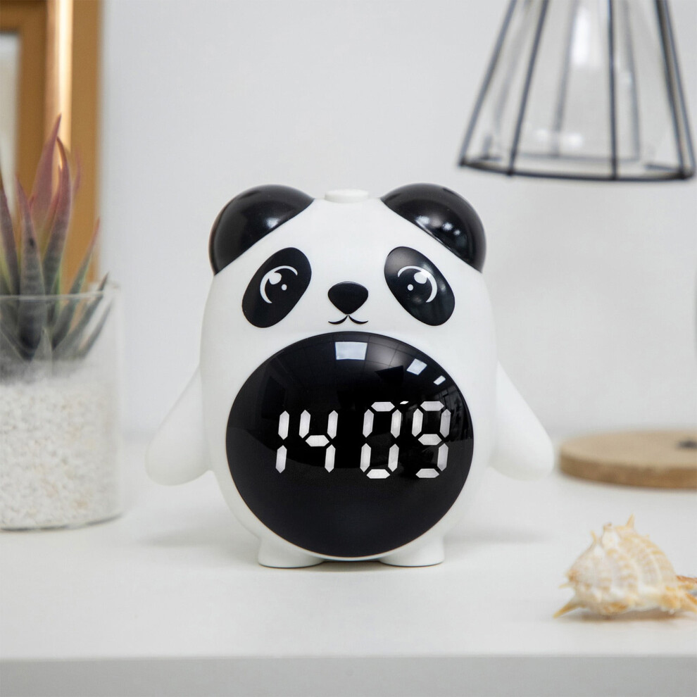 Pandas Cub Alarm Clock with Multiple Alarms, Adjustable Night Mode, Real-Time Temp Monitoring, Compatible with COM1950s