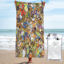 Sneldrogende badhanddoek van microvezel met Scooby Doo-cartoonprint, geschikt voor dagelijks gebruik op het strand of zwembad (27,5" x 55").