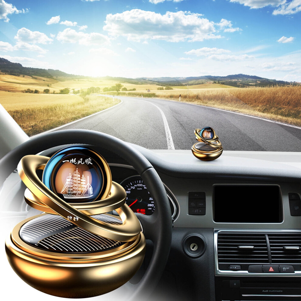 Home Decor Gnobogi Solar Rotating Car Perfume Aluminum Alloy Suspension Car Perfume Accessories Clearance 9482828343483