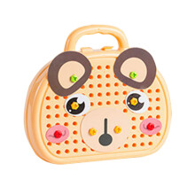 Montessori Play Toolbox with Drill for Kids 3-12 Years Old, Brown with Electric Drill - Compatible with XIANXIAN