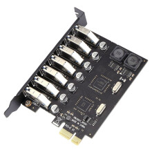 Adaptador de tarjeta de expansión USB 3.0 PCI-E de 7 puertos, adaptador de concentrador USB 3.0, extensor PCI-E externo, tarjeta PCI Express para