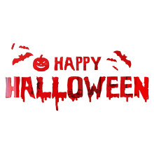 Adesivo de parede Miayilima Halloween Letras Morcego Combinado Adesivo Acrílico 3D Decoração Festiva Adesivo de Parede Vermelho