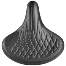 Bike Seat with Ergonomic Comfort Design, Leather Look Retro Style, Wide Padded for Long Rides