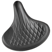 Bike Saddle with Quilted Comfort Design, Ergonomic Shape for Long Rides and City Cycling Black