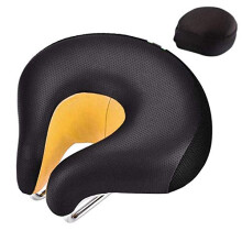 Noseless Bike Seat with Memory Foam and Shock Absorbing Cushion for Mountain and Road Cycling Orange