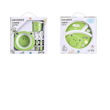 Creative New Bamboo Fiber Children's Dinnerware Set Five Piece Set Preschool Baby Frog.Gift.Box Five.piece.set.with.box
