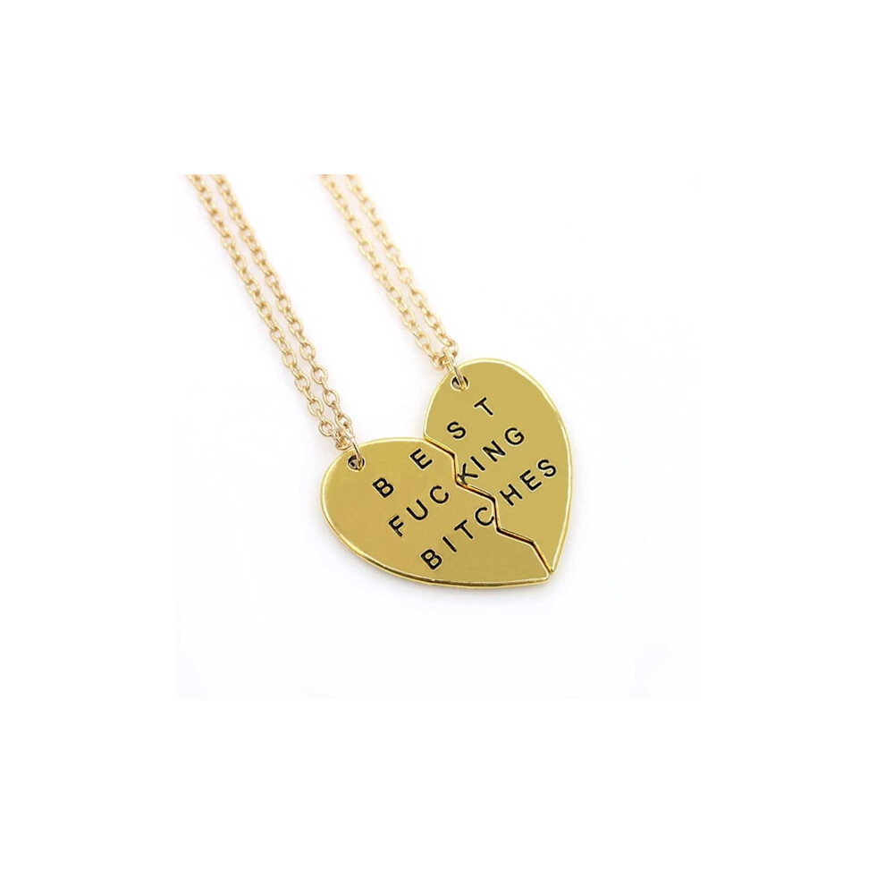 Friendship Necklace For Friends Best Bitches/Friends Gold 9482726574835