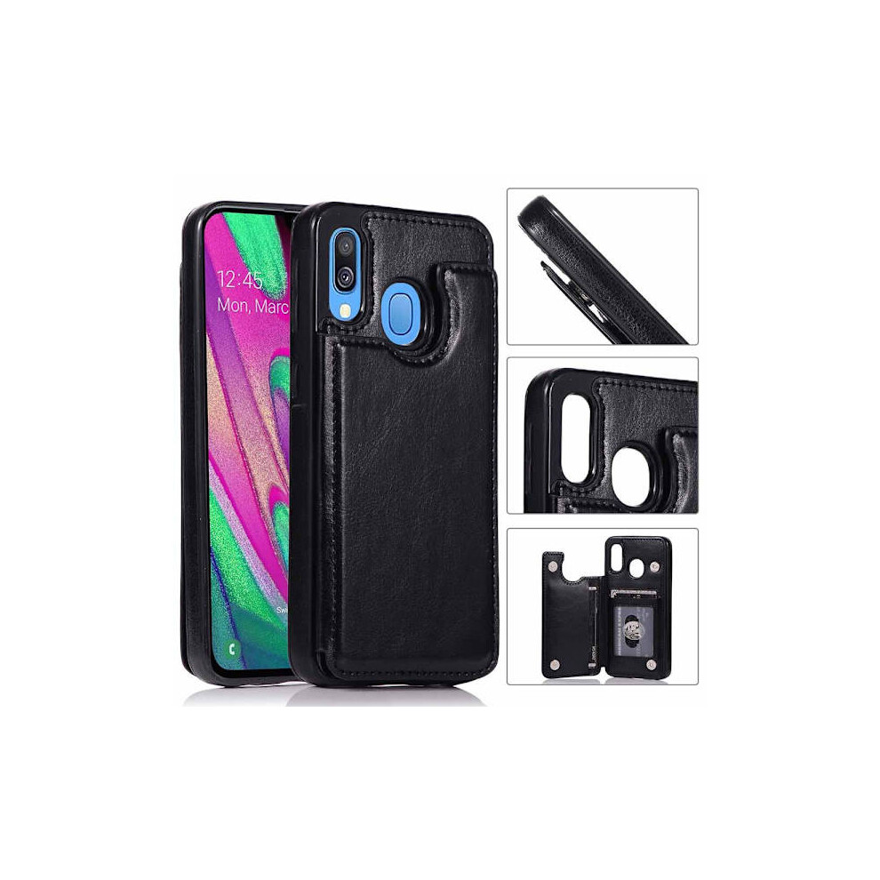 Cover With Card Compartment - Compatible With Samsung Galaxy A40 Black 9482726576686