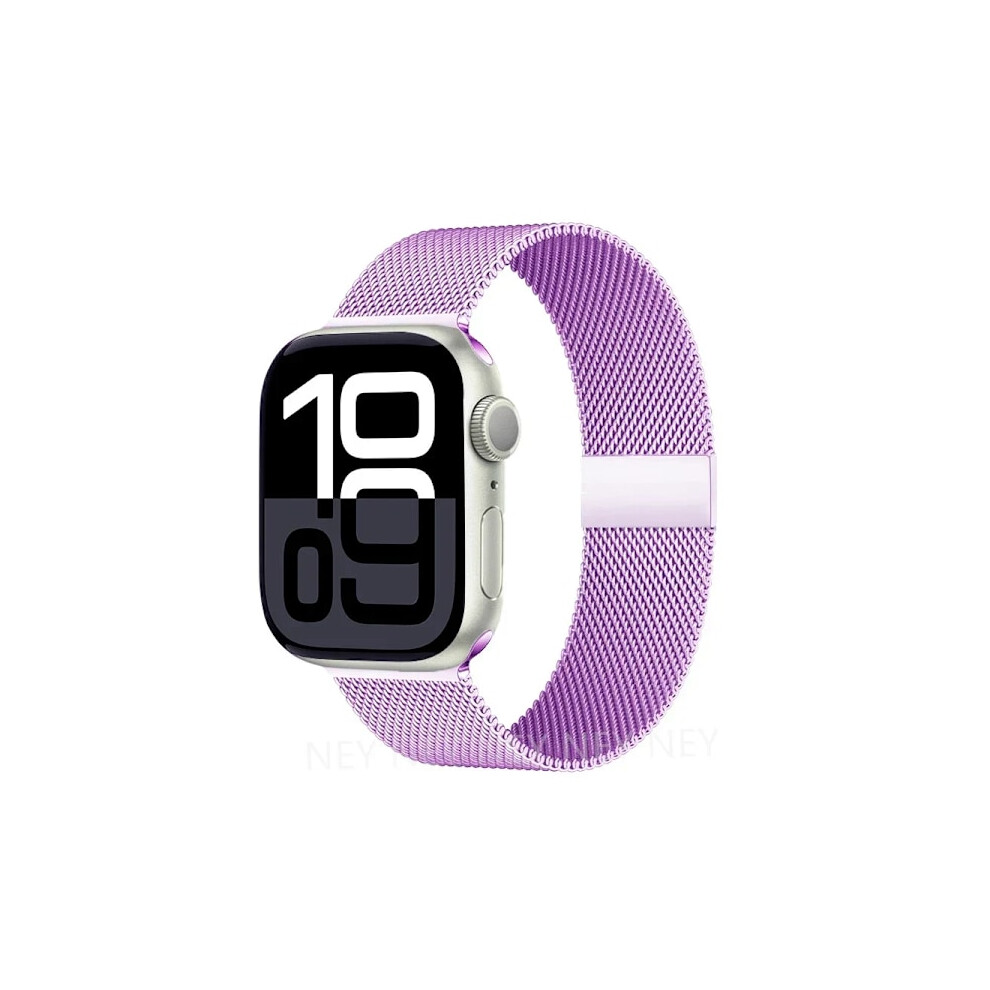 Milanese Loop Band Compatible With Apple Watch 38-49Mm, For Iwatch Series 10 9 8 7 6 5 Se Ultra 2, Light (S10) Purple 9482726576563