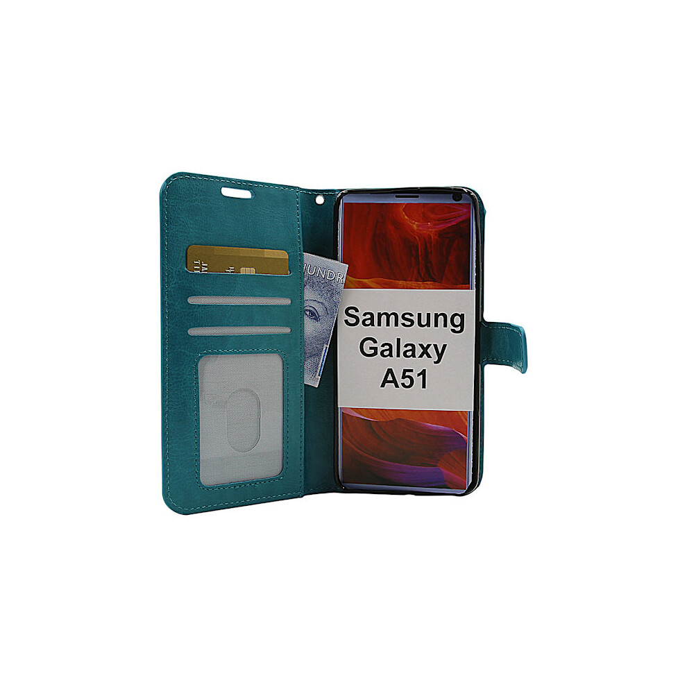 Crazy Horse Wallet Compatible With Samsung Galaxy A51 (A515f/Ds) Turquoise 9482726576624