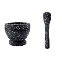 Yakbaofuo And Mortar Natural Wooden Stone Cup And Crusher Set Herbal Manual Grinder