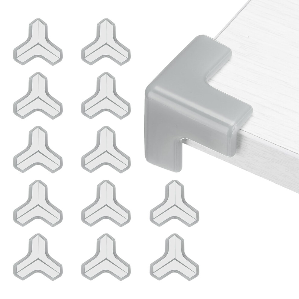 12 Pcs Grey TShaped Corner Protectors Baby Safety Furniture Edge Guards for Table Corners