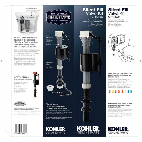 Kohler, Ορείχαλκος 12,5" x 3,5" x 3", Κιτ επισκευής δεξαμενής τουαλέτας 1