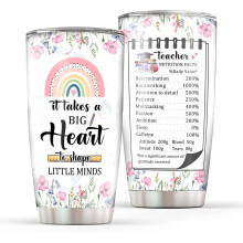 Copo térmico de 590 ml (20 oz) em aço inoxidável com parede dupla, ideal para viagens e café - Presente de agradecimento para professoras,