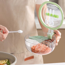 4 Compartments Kitchen Spice Pots, 3.54*6.69 Inch Clear Seasoning Box, Storage Container Condiment Jars Acrylic Seasoning Box with Cover and Spoon