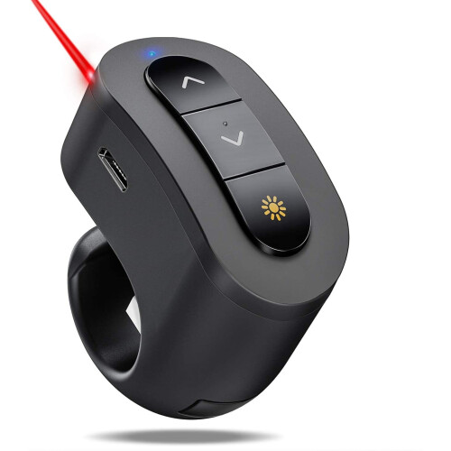 Κλικ παρουσίασης USB επαναφορτιζόμενο Powerpoint Clicker, δαχτυλίδι δακτύλου RF2.4GHz Κλικ